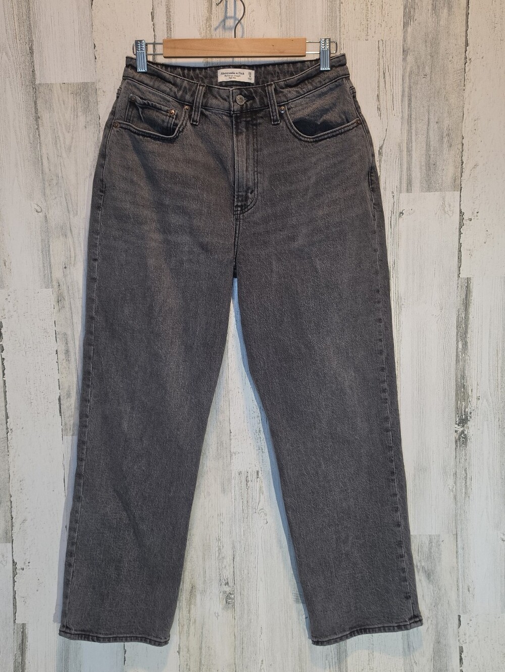 Abercrombie & Fitch Women 29/8R Vintage Straight High Rise Gray Jeans Curve Love